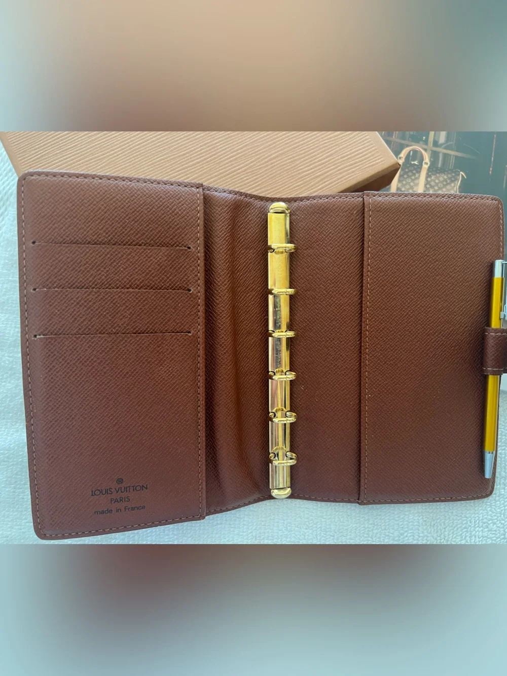 LOUIS VUITTON Small Ring Agenda PM Monogram with original box and pen